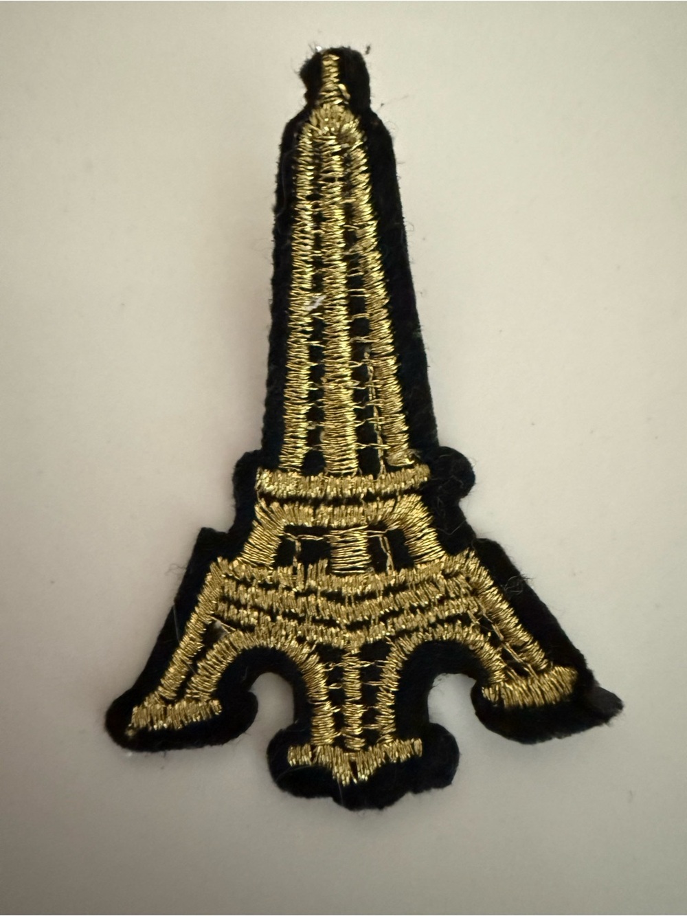 Embroidered Eiffel Tower Patch in Gold and Black